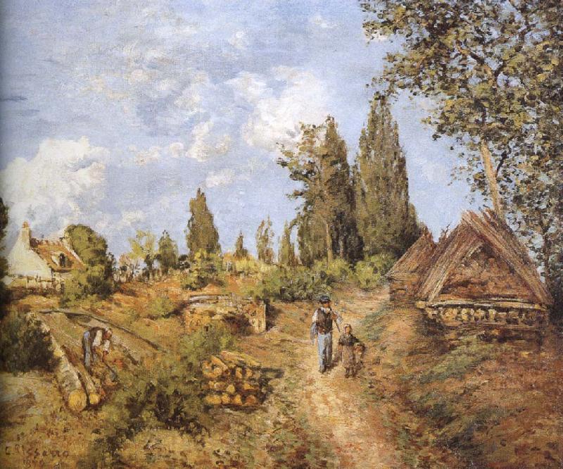 Camille Pissarro Walking in the countryside on the road loggers